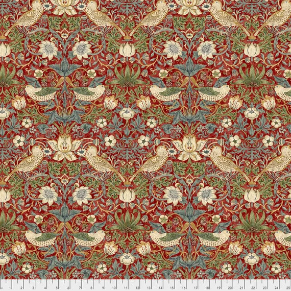 William Morris Strawberry Thief Red