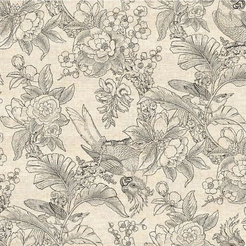 Devonstone Collection Chinoiserie Linen Black/White